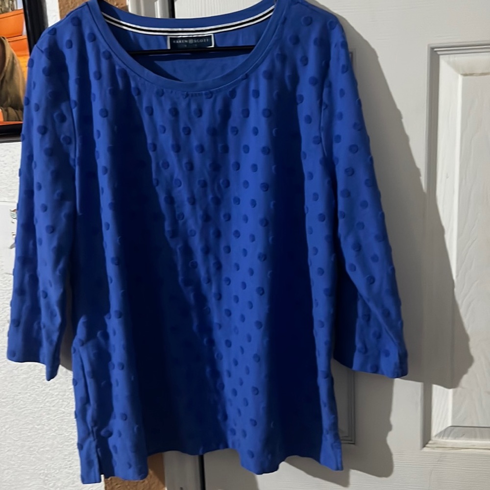 Blue Top With Blue Polka-Dots